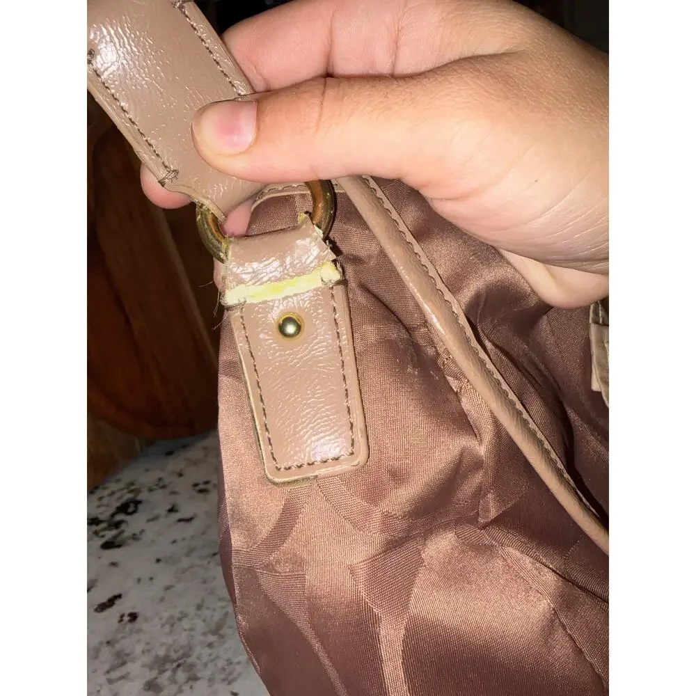 Coach Brown Signature Canvas Computer Messenger Bag READ